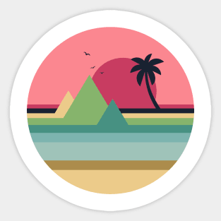 OCEAN SUNSET GEOMETRIC Sticker